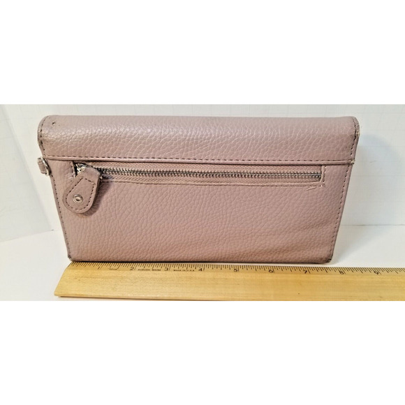 Women's Steve Madden - Wallet - Logo Bar Trifold. Mauve/Pink Checkbook - Picture 2 of 9